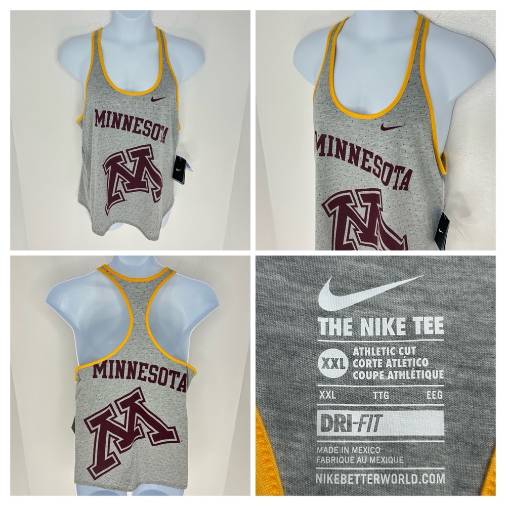 Minnesota Golden Gophers NWT Tank Top Nike Dri-FIT‎ Womens XXL Athletic Gym